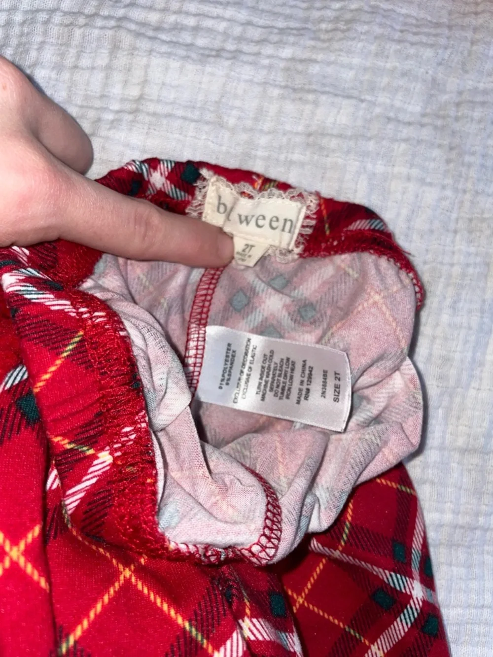 btween Red Knit Sweater with Red Plaid Flare Pants Kids Matching Set - Picture 7 of 7